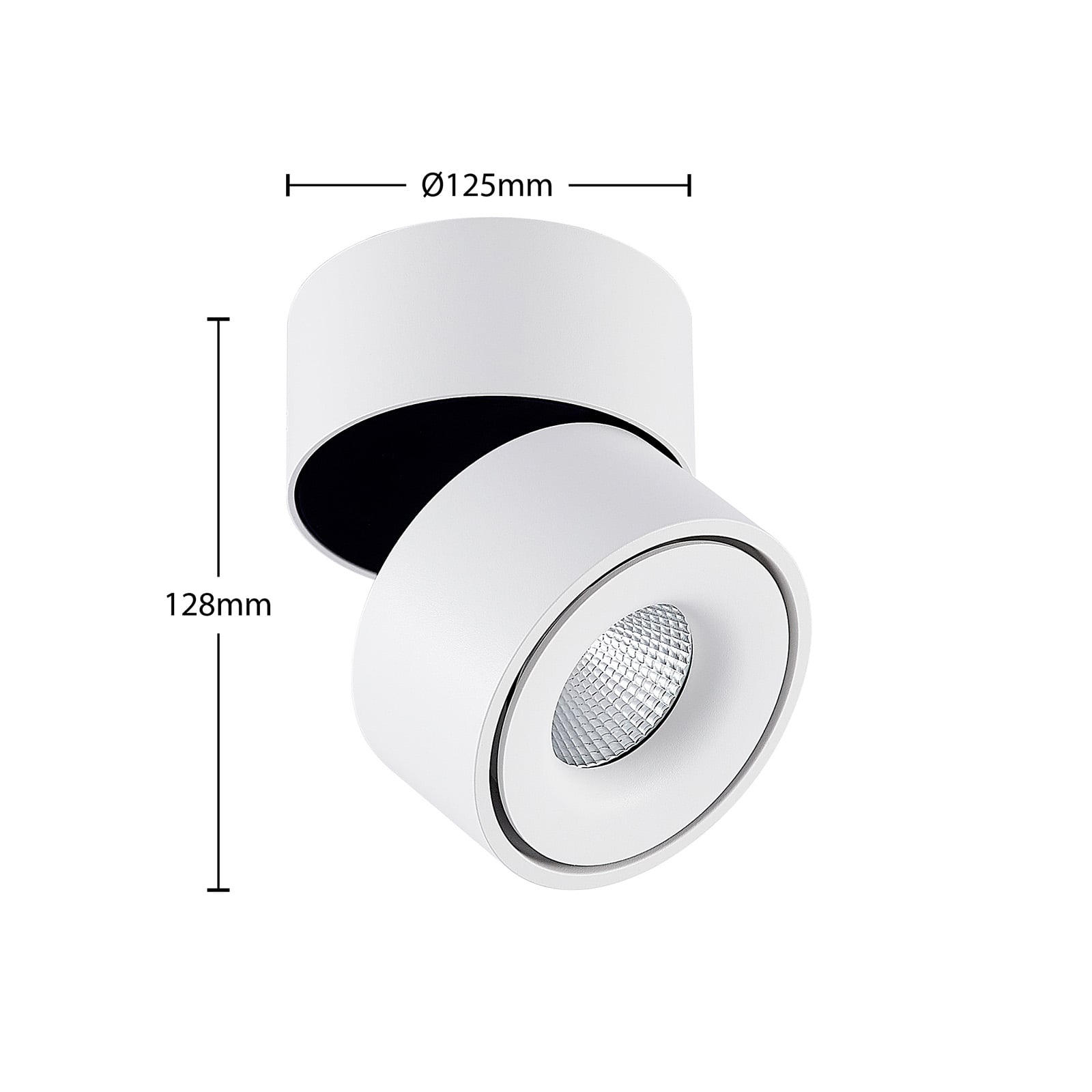 LED takspot Rotari hvit svingbar dimbar Ø12,5 cm montert
