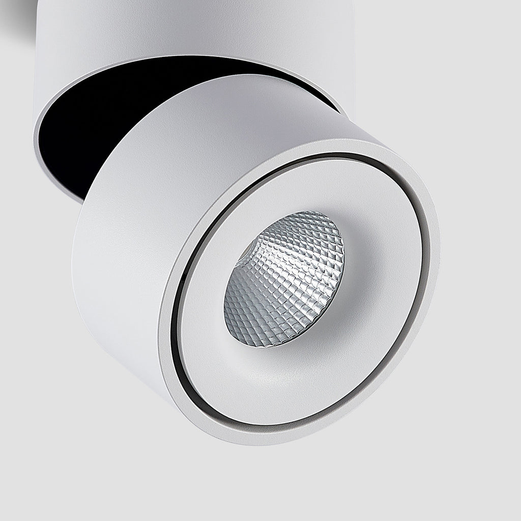 LED takspot Rotari hvit svingbar dimbar Ø12,5 cm lysdetalj