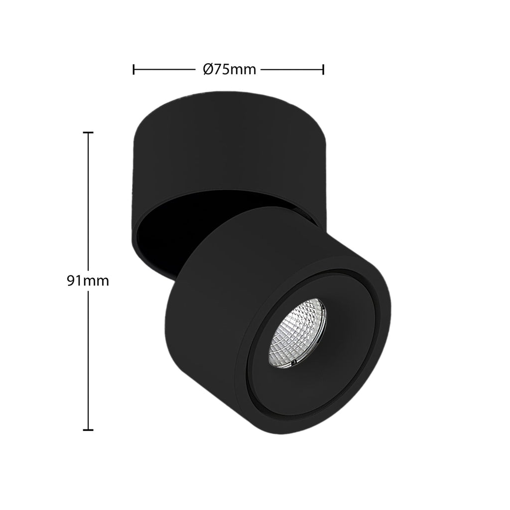 Montert LED takspot Rotari svart dimbar Ø10 cm 980 lm i tak