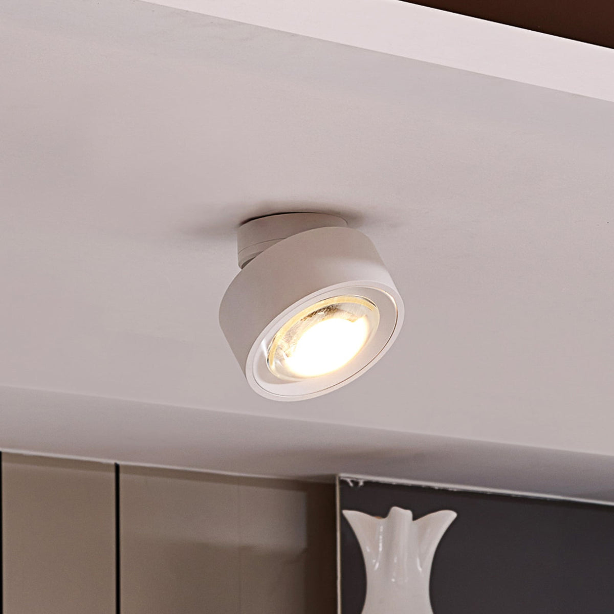 LED takspot Rotari svingbar hvit forfra