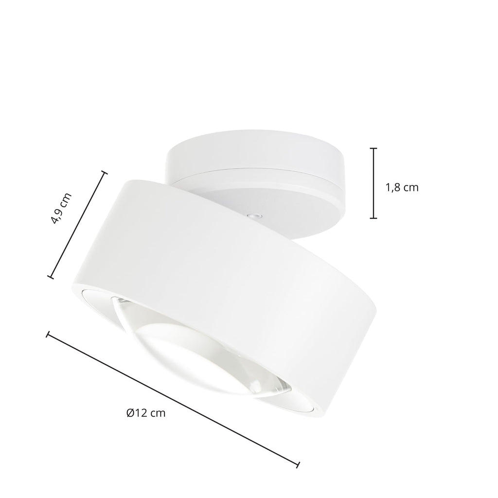 LED takspot Rotari svingbar hvit detalj av linse