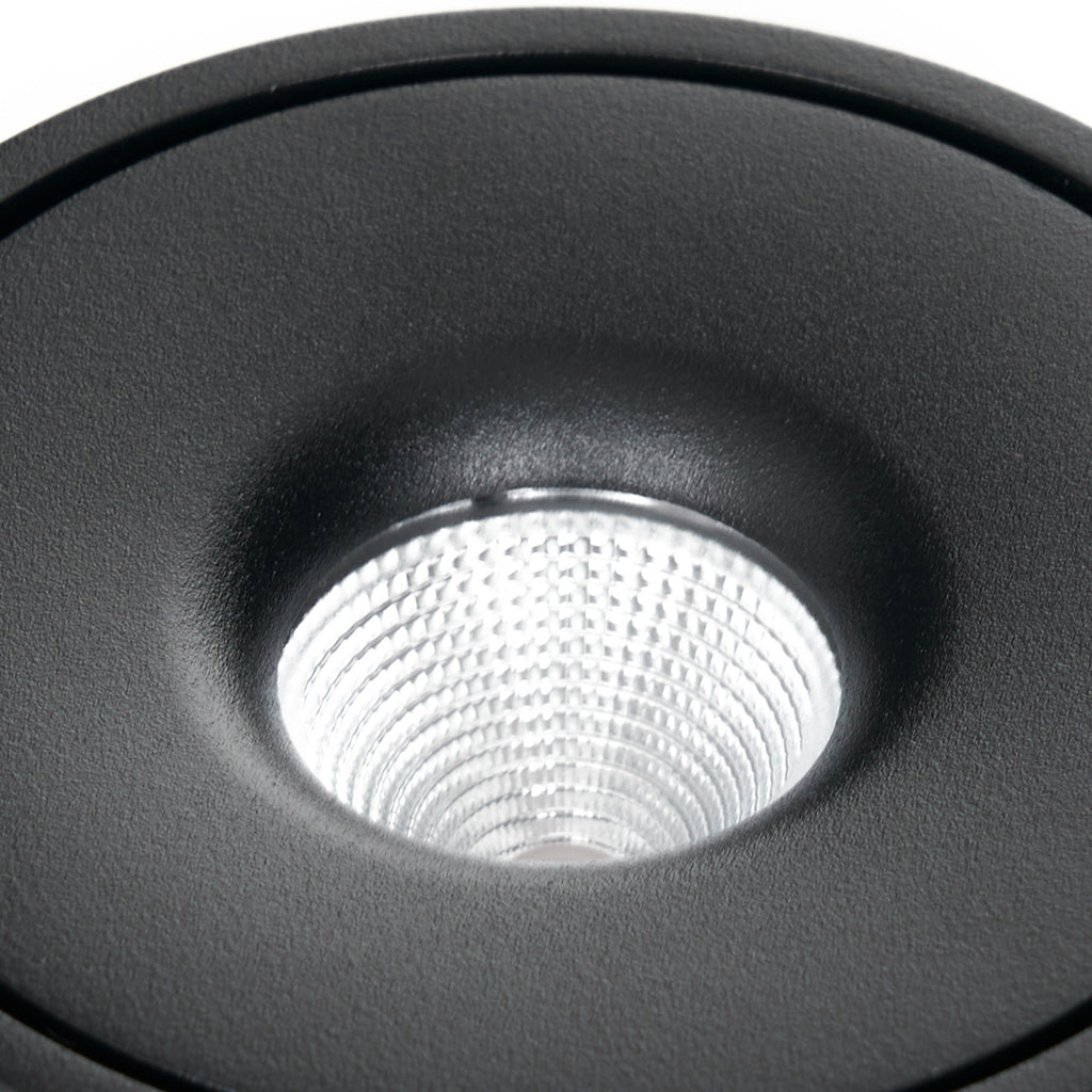 LED takspot Rotari svingbar svart lampehode svingt