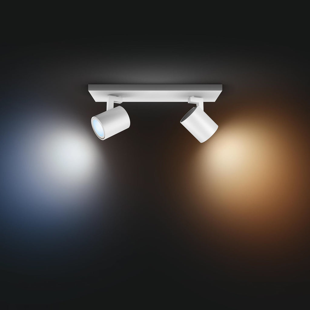 LED takspot Runner 2-lys GU10 dimbar hvit med fjernkontroll med fjernkontroll