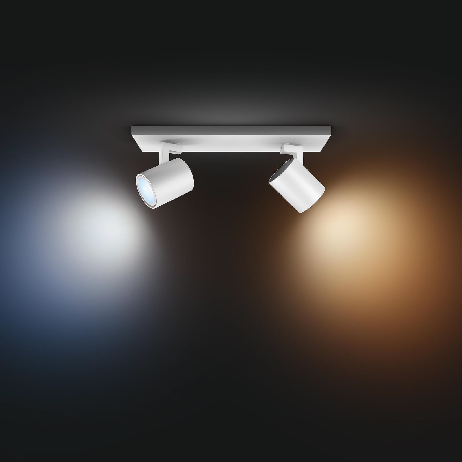 LED takspot Runner 2-lys GU10 dimbar hvit med fjernkontroll med fjernkontroll