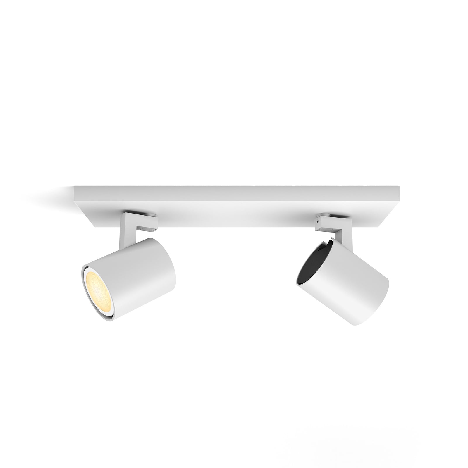 LED takspot Runner 2-lys GU10 dimbar hvit med fjernkontroll montert