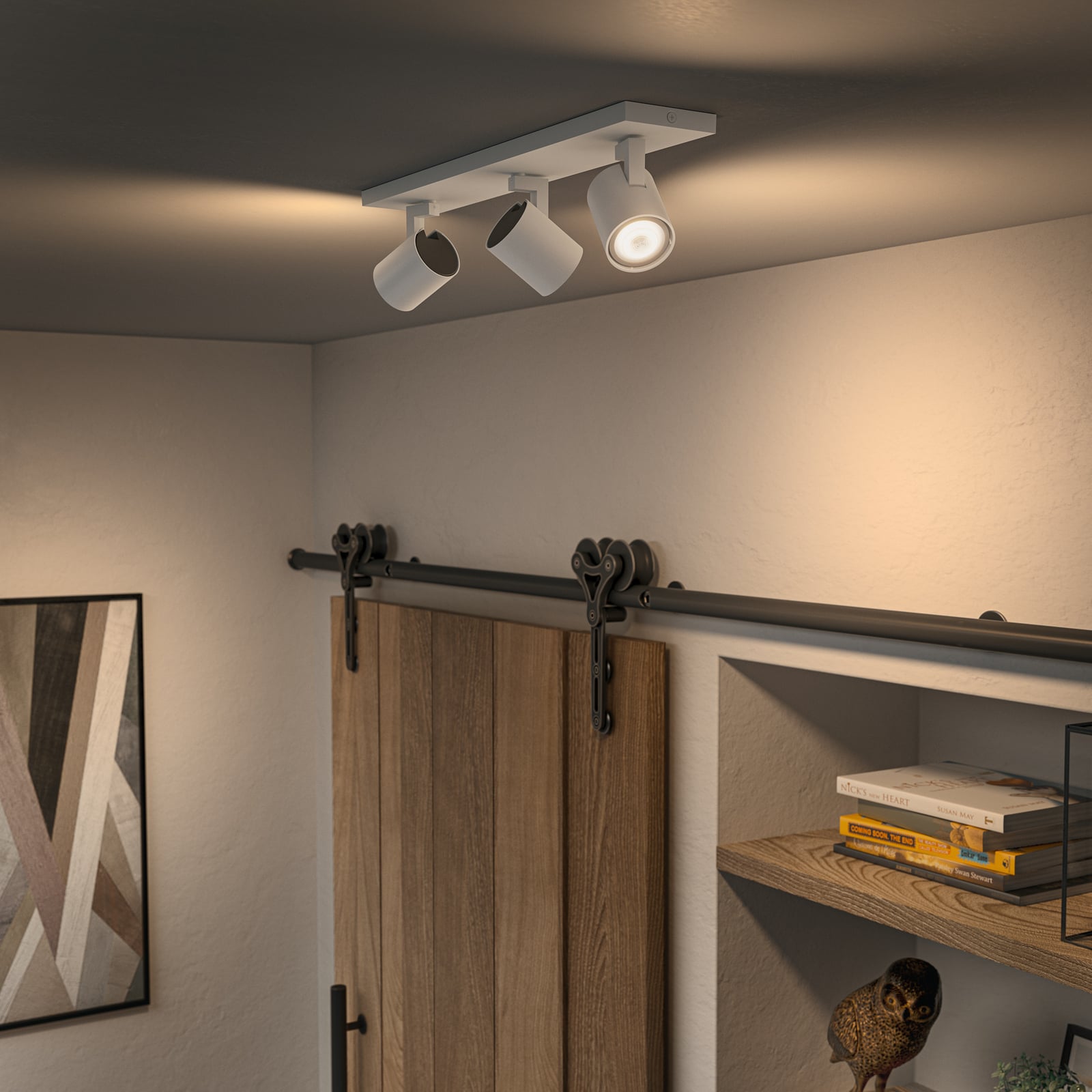 LED takspot Runner 3-lys GU10 dimbar hvit med fjernkontroll Philips Hue bakside