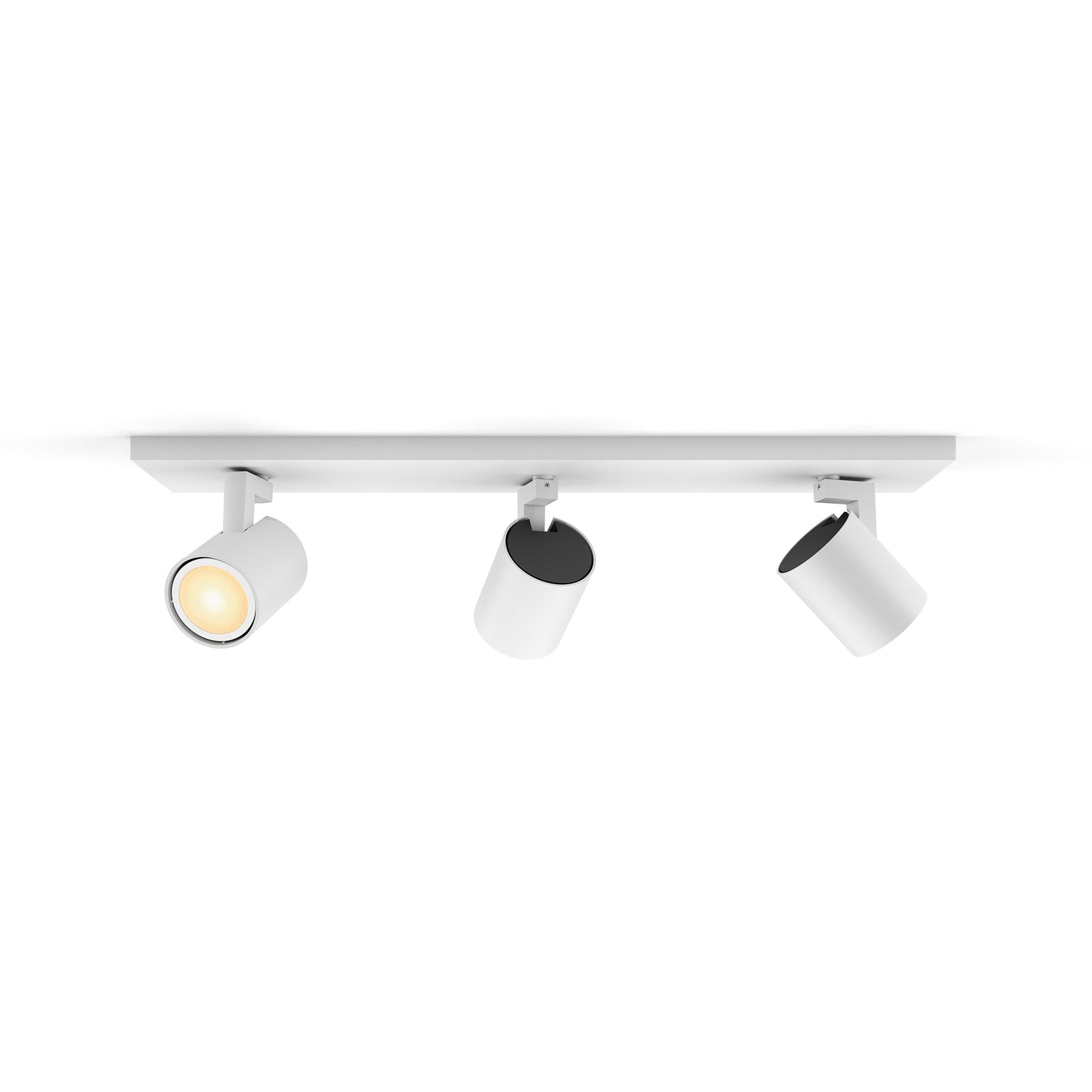 LED takspot Runner 3-lys GU10 dimbar hvit med fjernkontroll Philips Hue nærbilde av spots