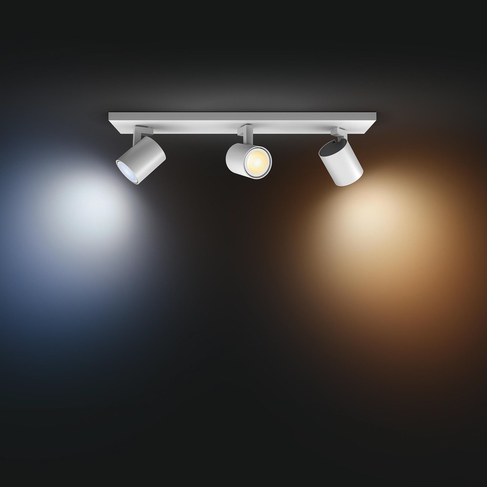 LED takspot Runner 3-lys GU10 dimbar hvit med fjernkontroll - Philips Hue