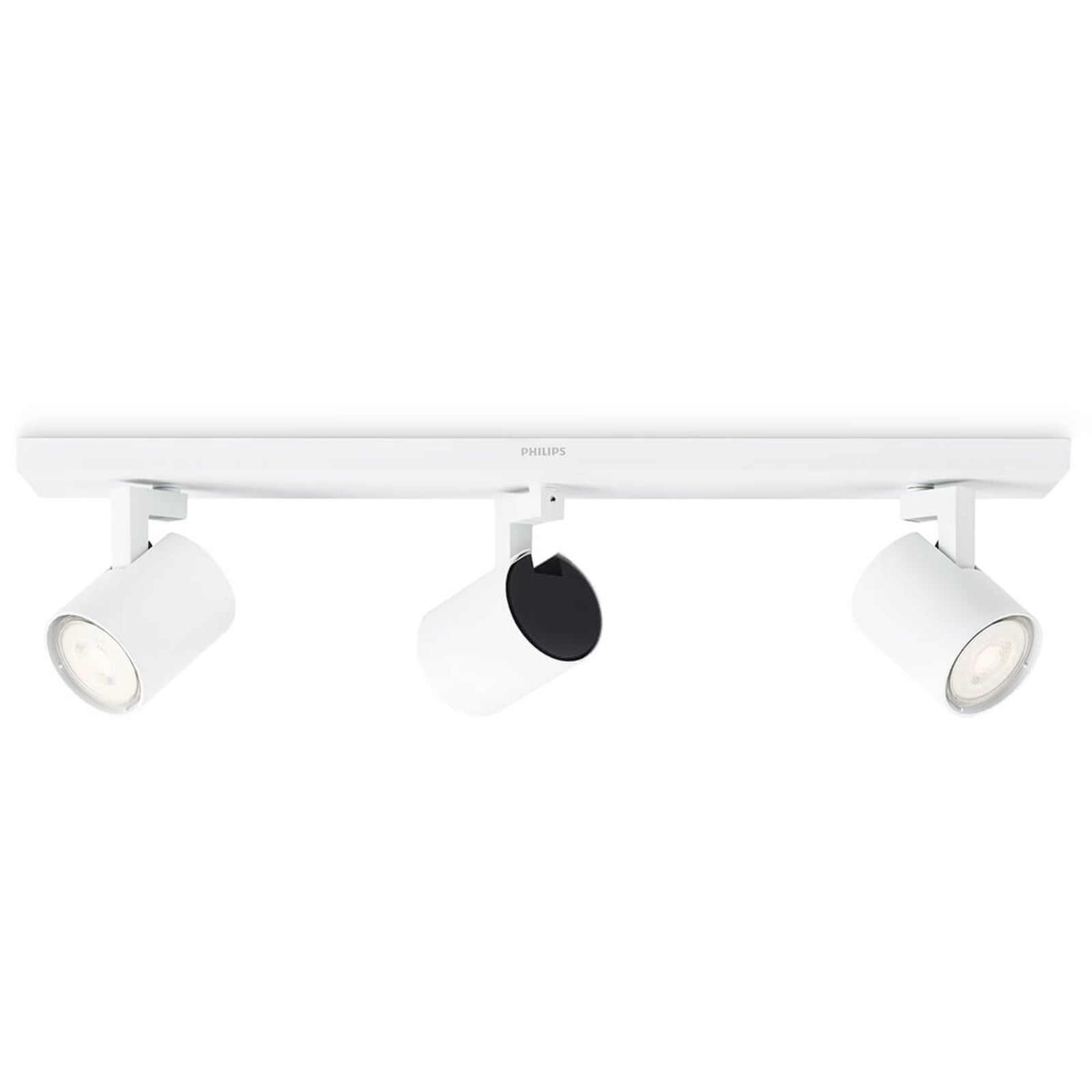 LED takspot Runner 3-lys hvit GU10 varmhvit - Philips forfra