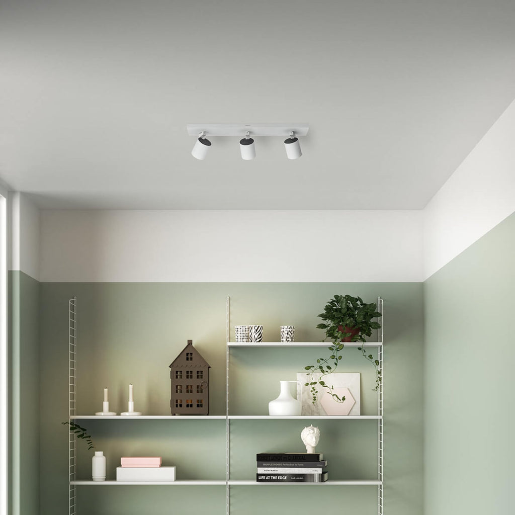 LED takspot Runner 3-lys hvit GU10 varmhvit - Philips bakside