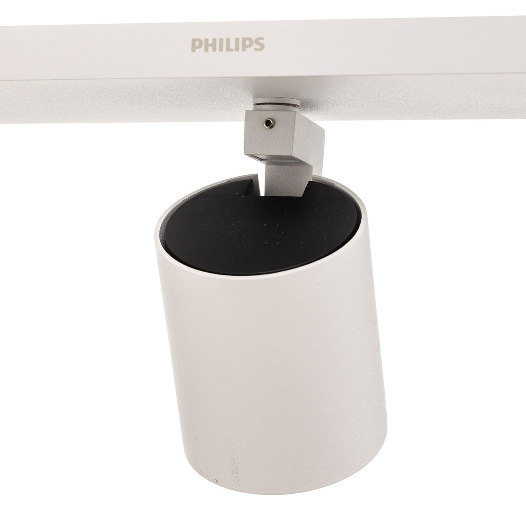 Sidevisning av LED takspot Runner 3-lys hvit GU10 varmhvit - Philips