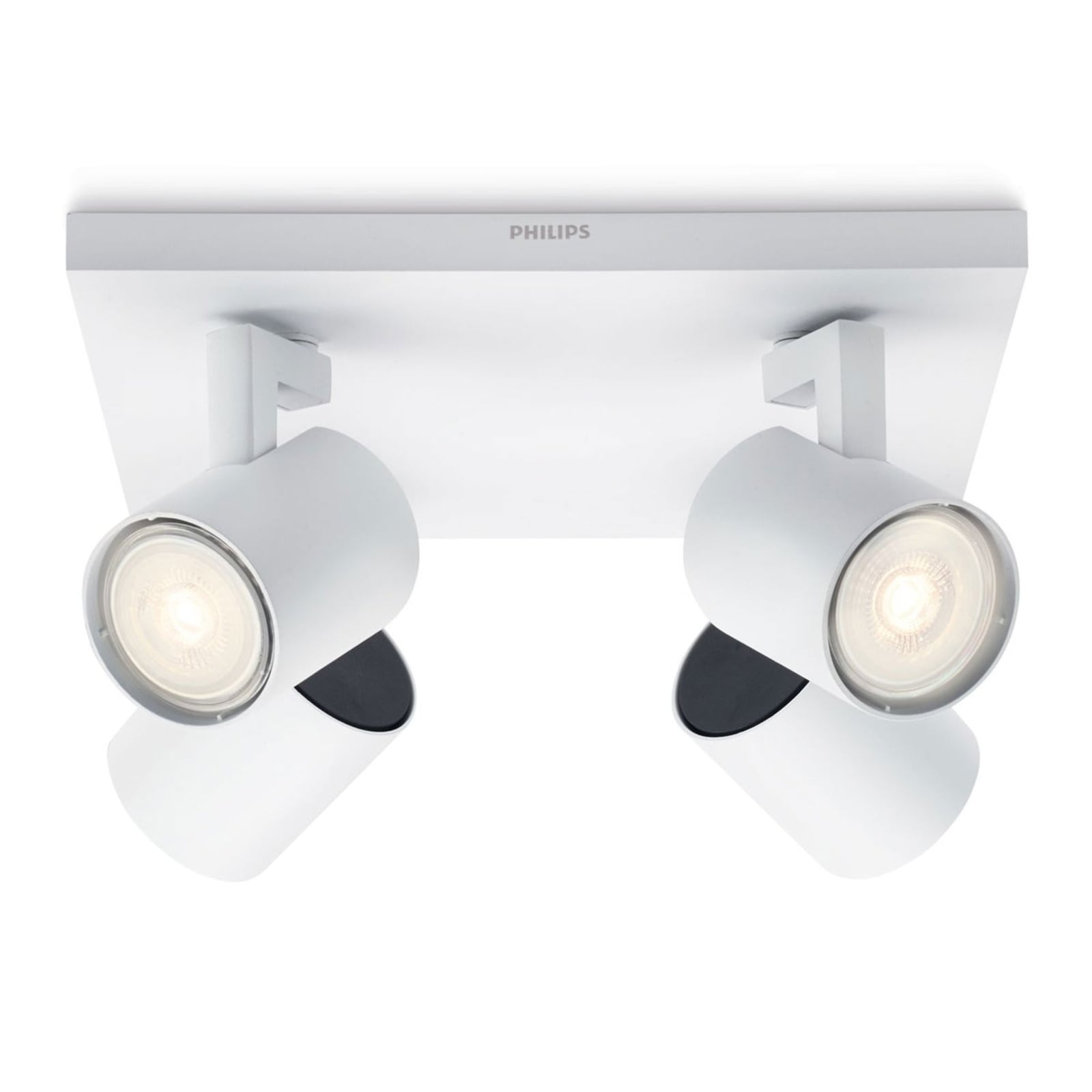 LED takspot Runner 4-lys hvit kvadratisk 24x24 cm Philips forfra