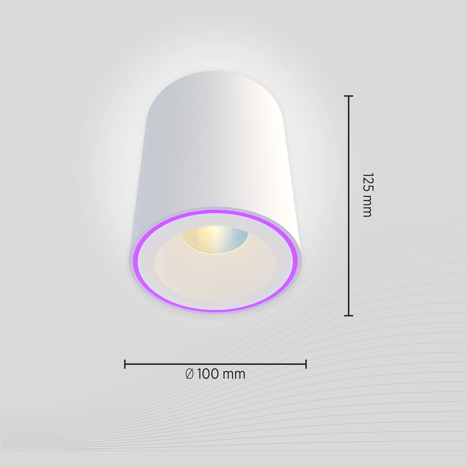 LED takspot Smart Halo CCT RGB dimbar hvit Ø10 cm bakside