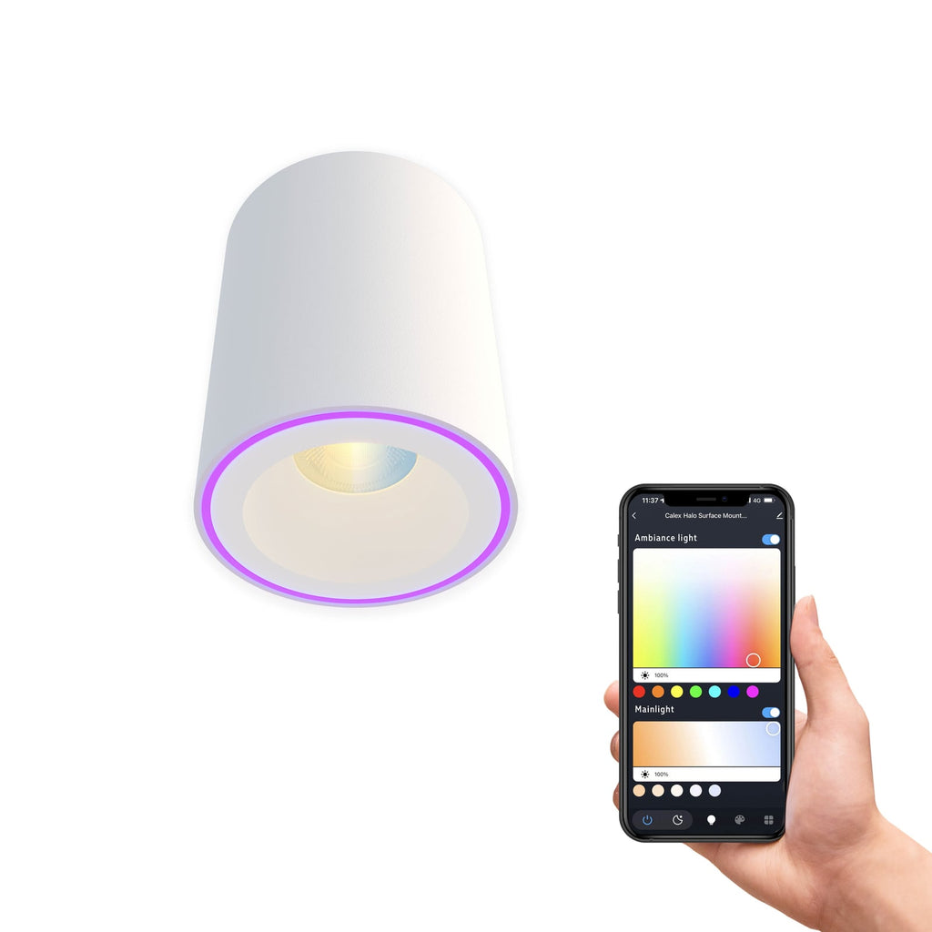 LED takspot Smart Halo CCT RGB dimbar hvit Ø10 cm detalj