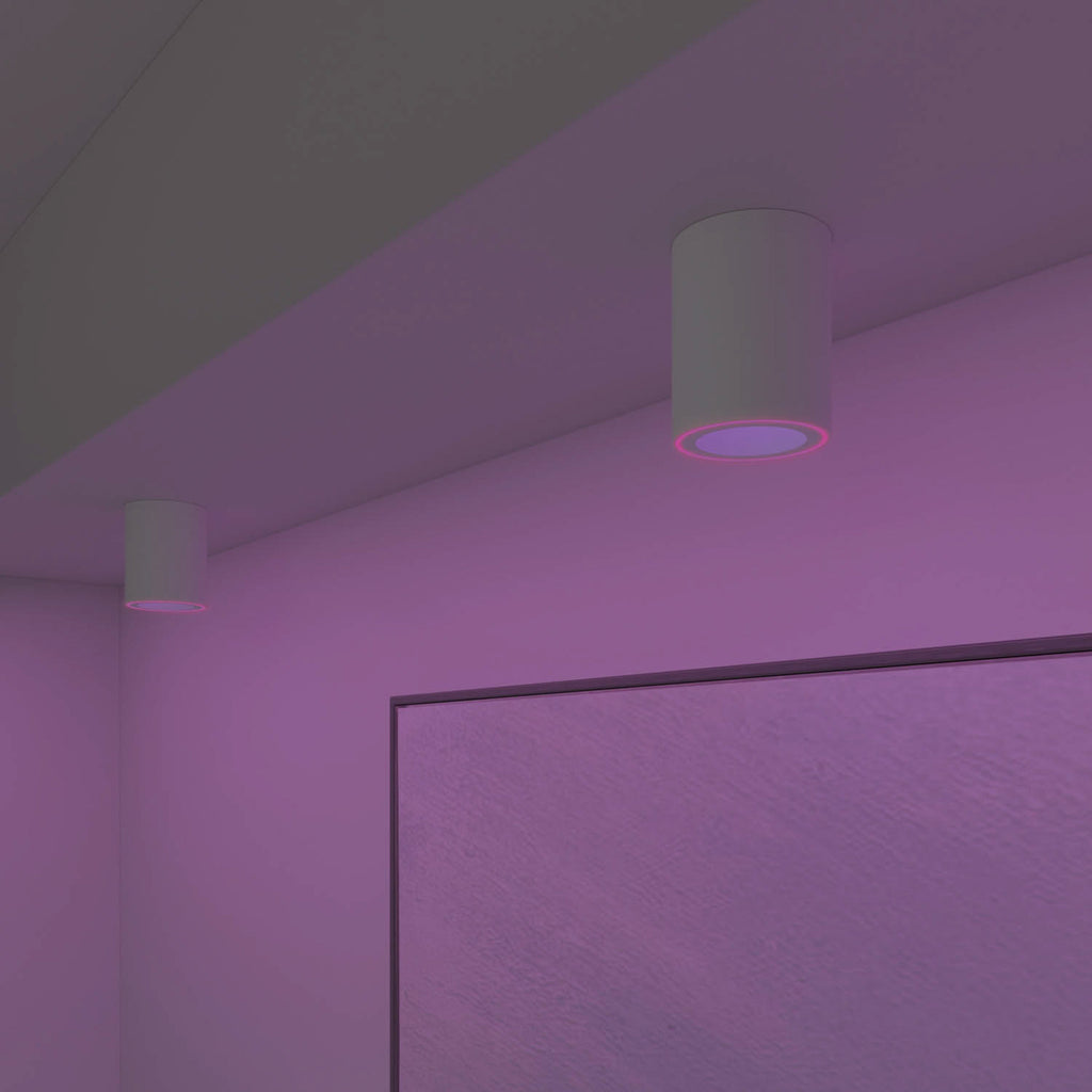 LED takspot Smart Halo CCT RGB dimbar hvit Ø10 cm lysfargevalg
