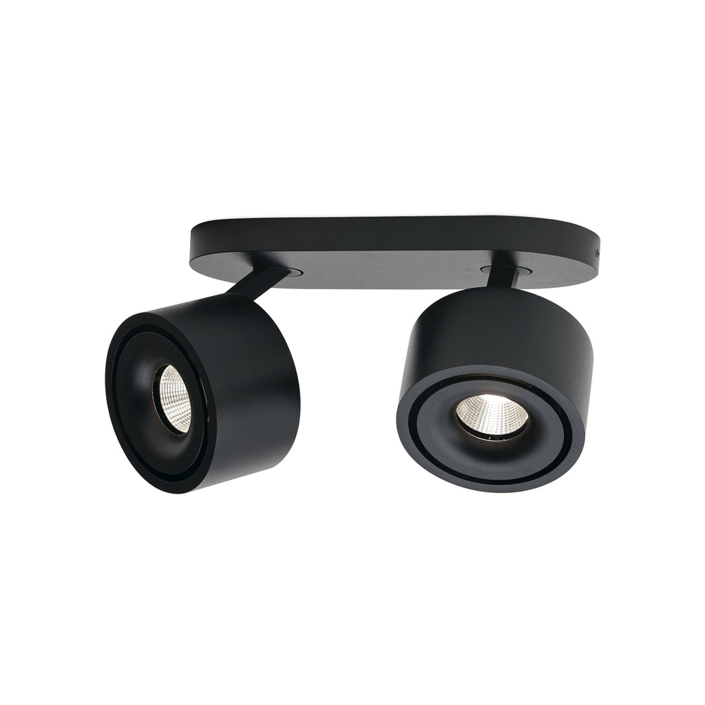 LED takspot Specter 2-lys svart aluminium dimbar bakside