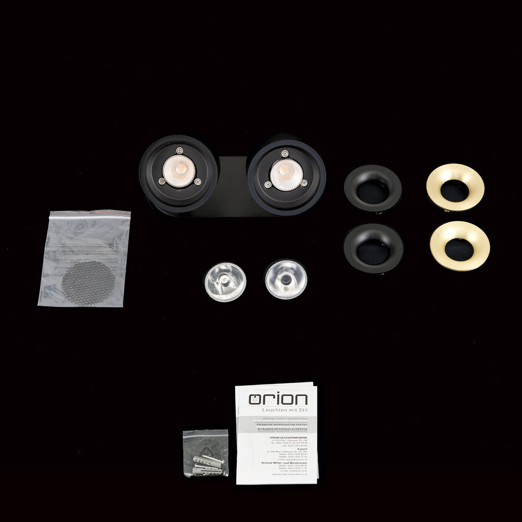 LED takspot Specter 2-lys svart aluminium dimbar reflektor