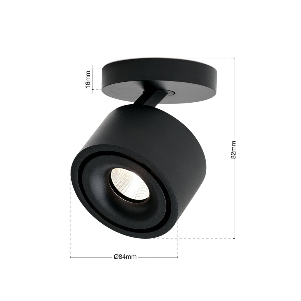 LED takspot Specter svart aluminium nærbilde