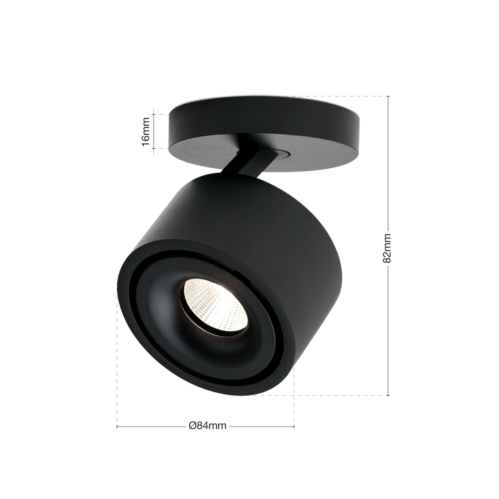 LED takspot Specter svart aluminium nærbilde