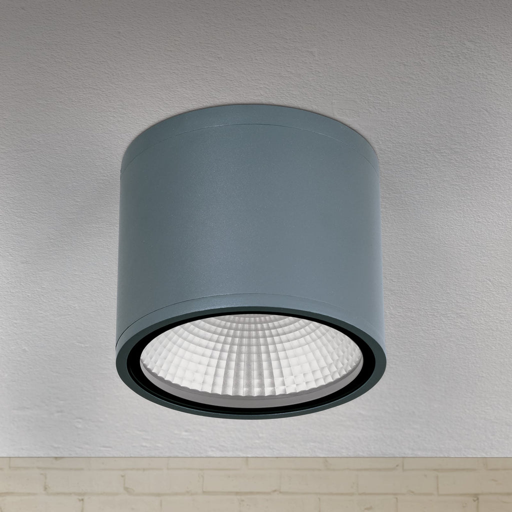 LED takspot Sputnik antrasitt Ø14,5 cm IP65 3000K forfra