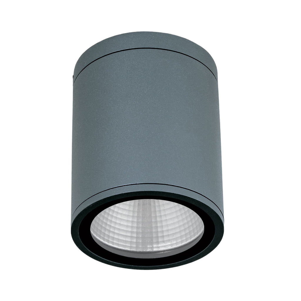 LED takspot Sputnik antrasitt aluminium Ø9 cm IP65 med lys