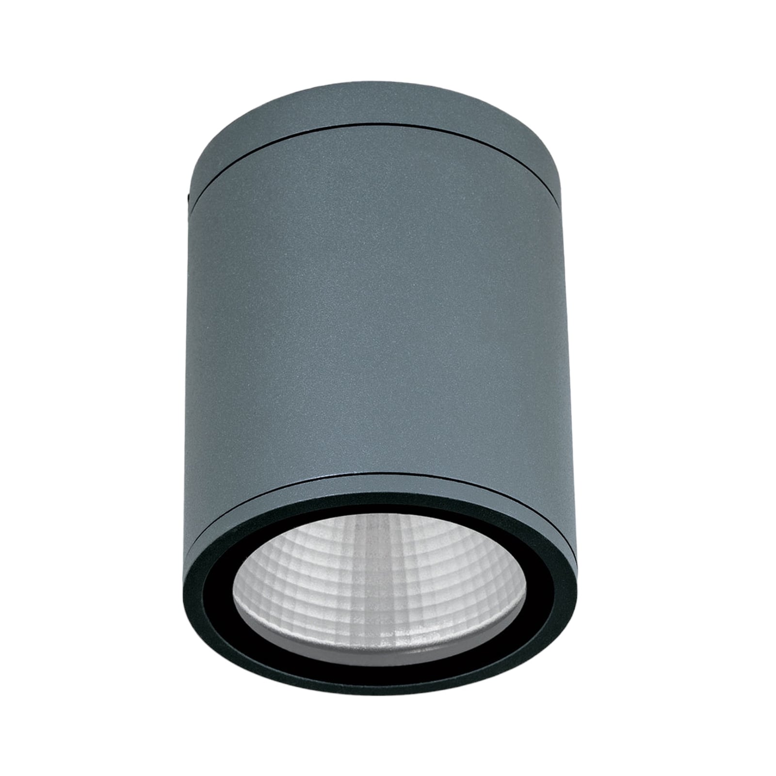 LED takspot Sputnik antrasitt aluminium Ø9 cm IP65 med lys