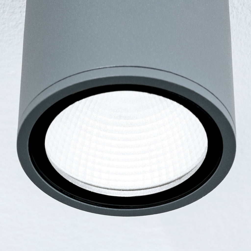 LED takspot Sputnik antrasitt aluminium Ø9 cm IP65 montert