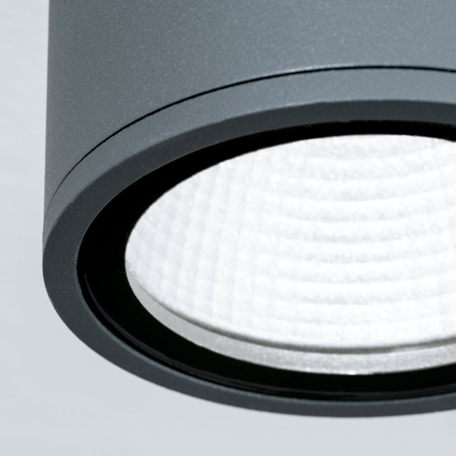 LED takspot Sputnik antrasitt aluminium Ø9 cm IP65 nærbilde