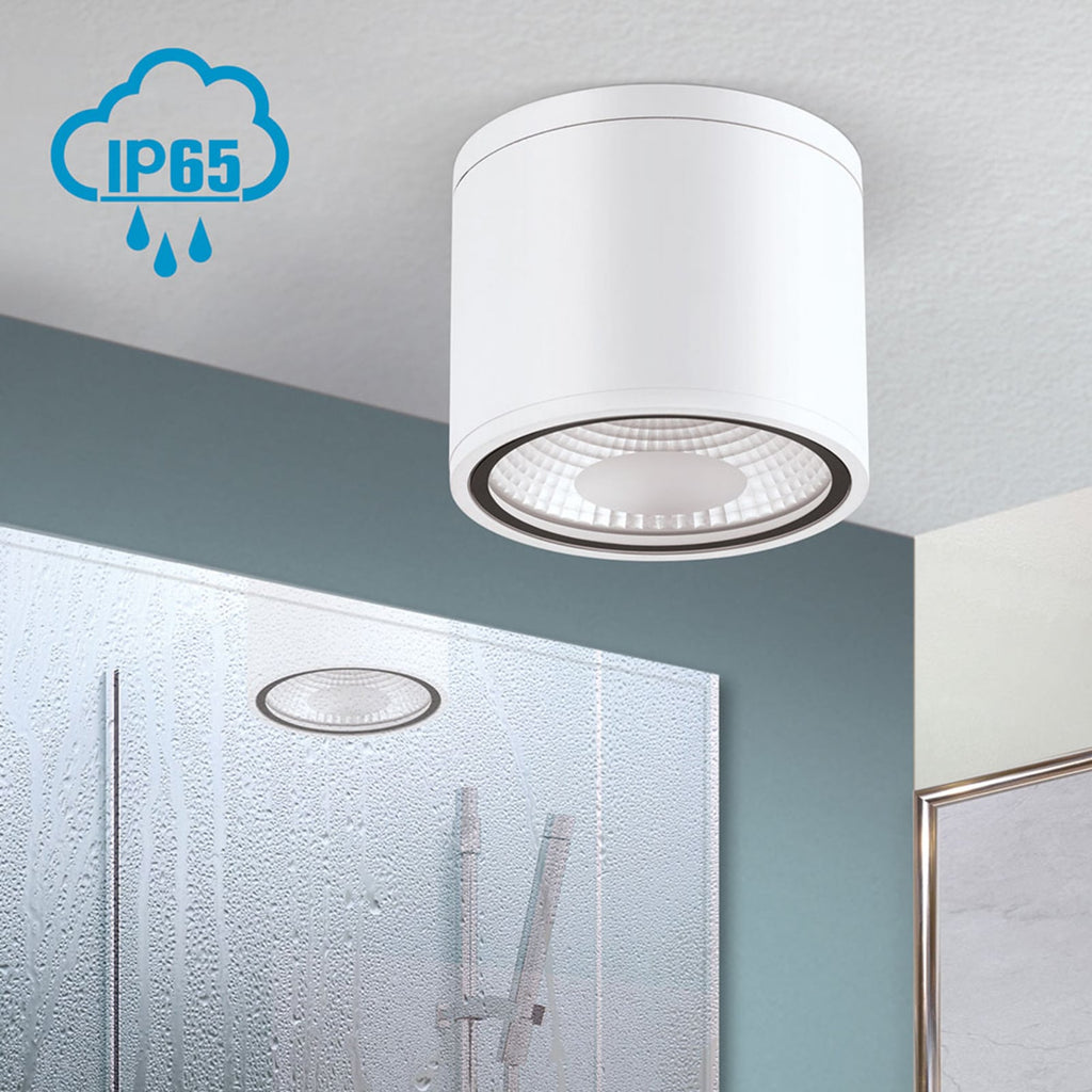 LED takspot Sputnik hvit Ø14,5 cm detalj av glass
