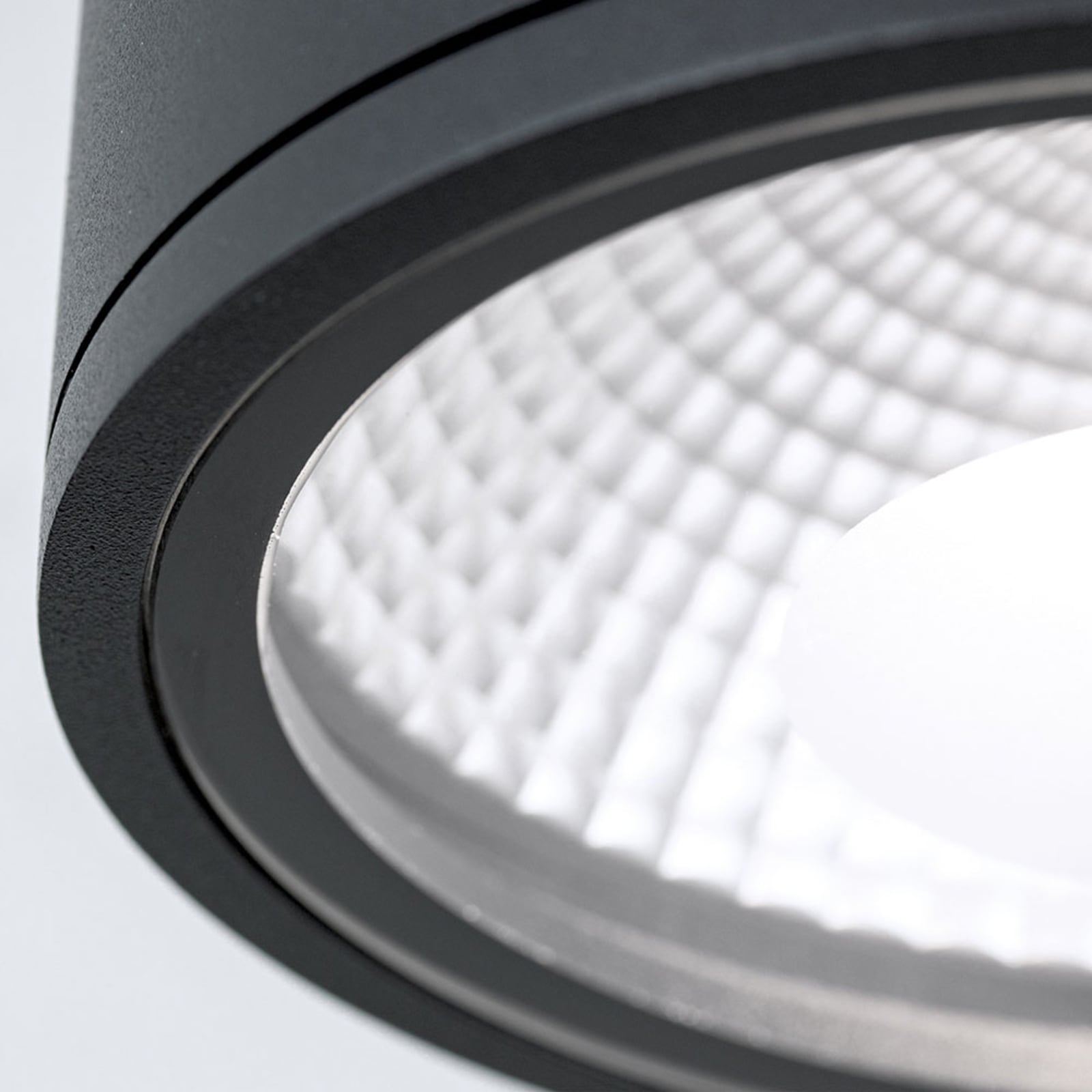 LED takspot Sputnik svart Ø14,5 cm 13W IP65 med monteringsdetaljer