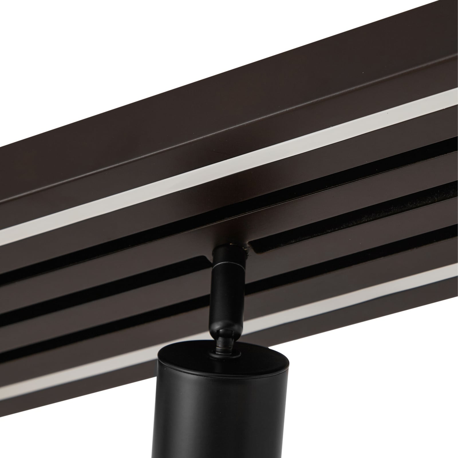 LED takspot Tiron 3-lys eik/svart dimmet lys