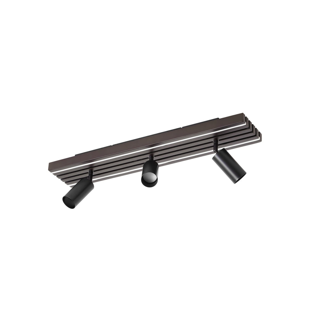 LED takspot Tiron 3-lys eik/svart montert i tak