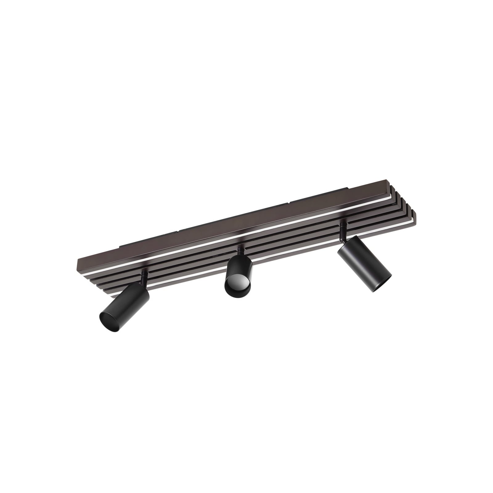 LED takspot Tiron 3-lys eik/svart montert i tak