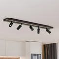 LED takspot Tiron 5-lys dimbar eik/svart forfra