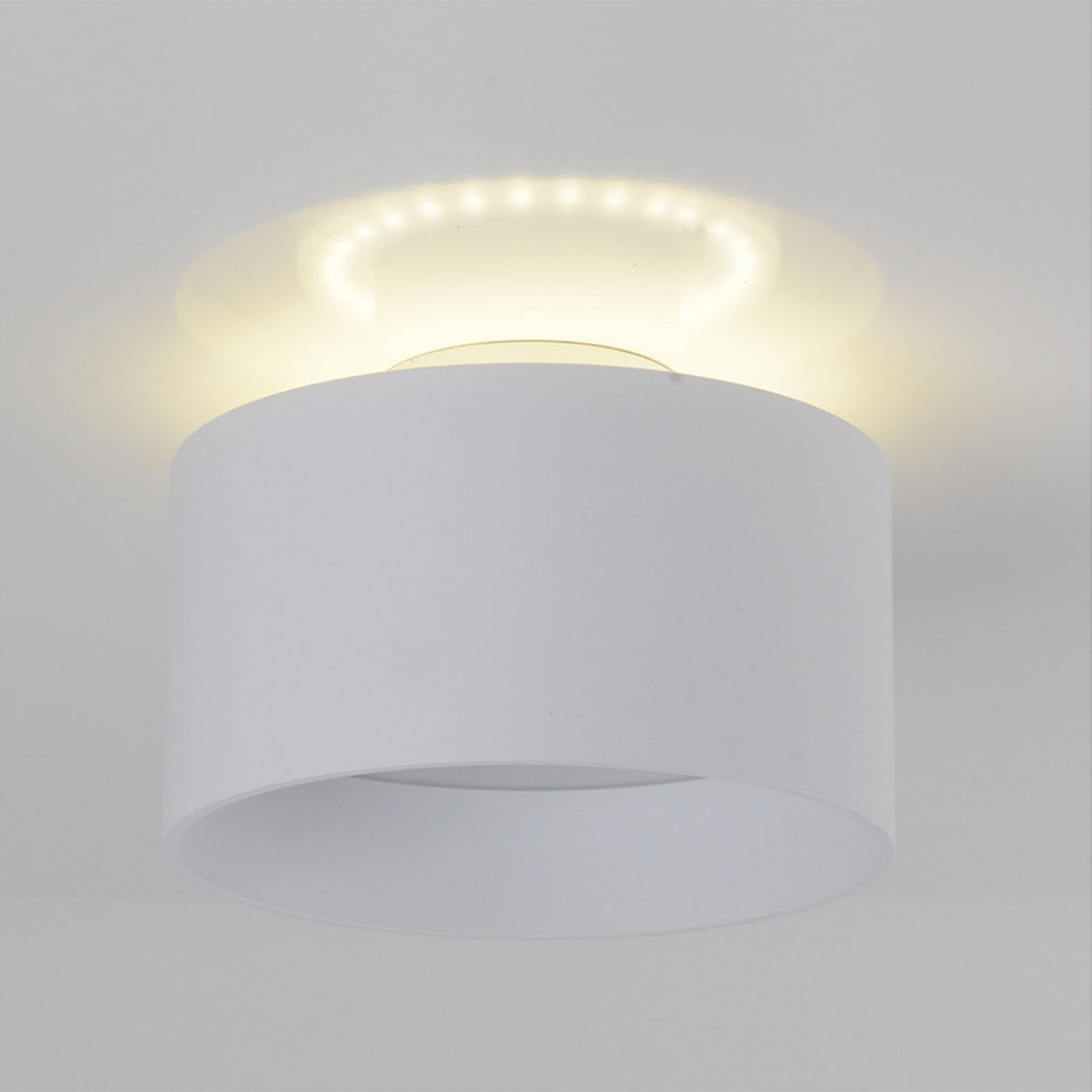 LED takspot Trimes CCT step-dim hvit Ø14 cm 12W lys nedover