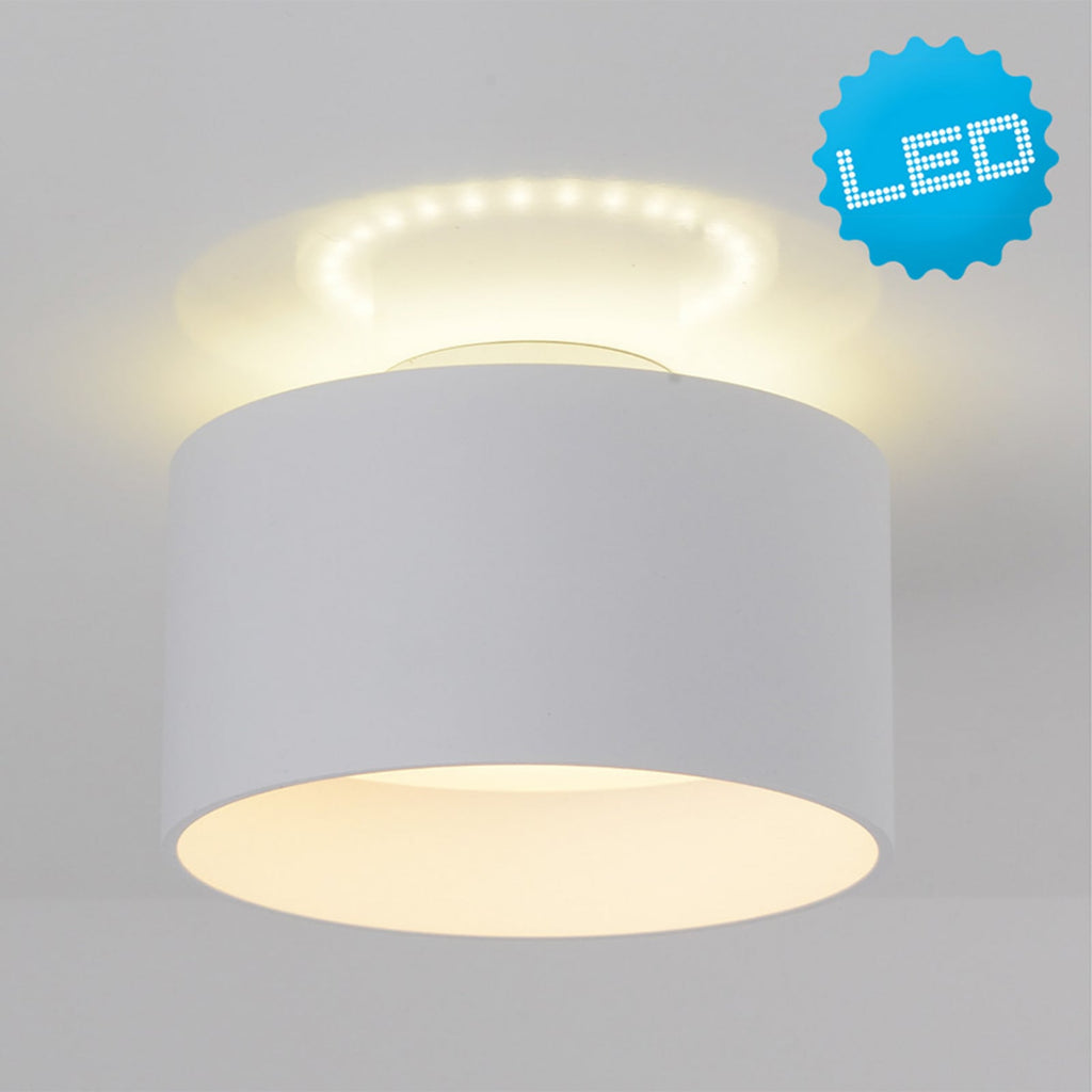 LED takspot Trimes CCT step-dim hvit Ø14 cm 12W lys oppover