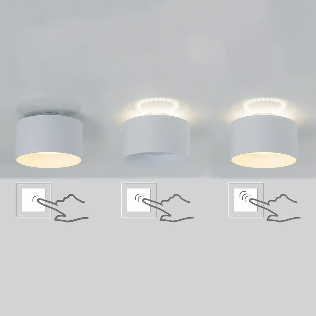 LED takspot Trimes CCT step-dim hvit Ø14 cm 12W lys begge veier
