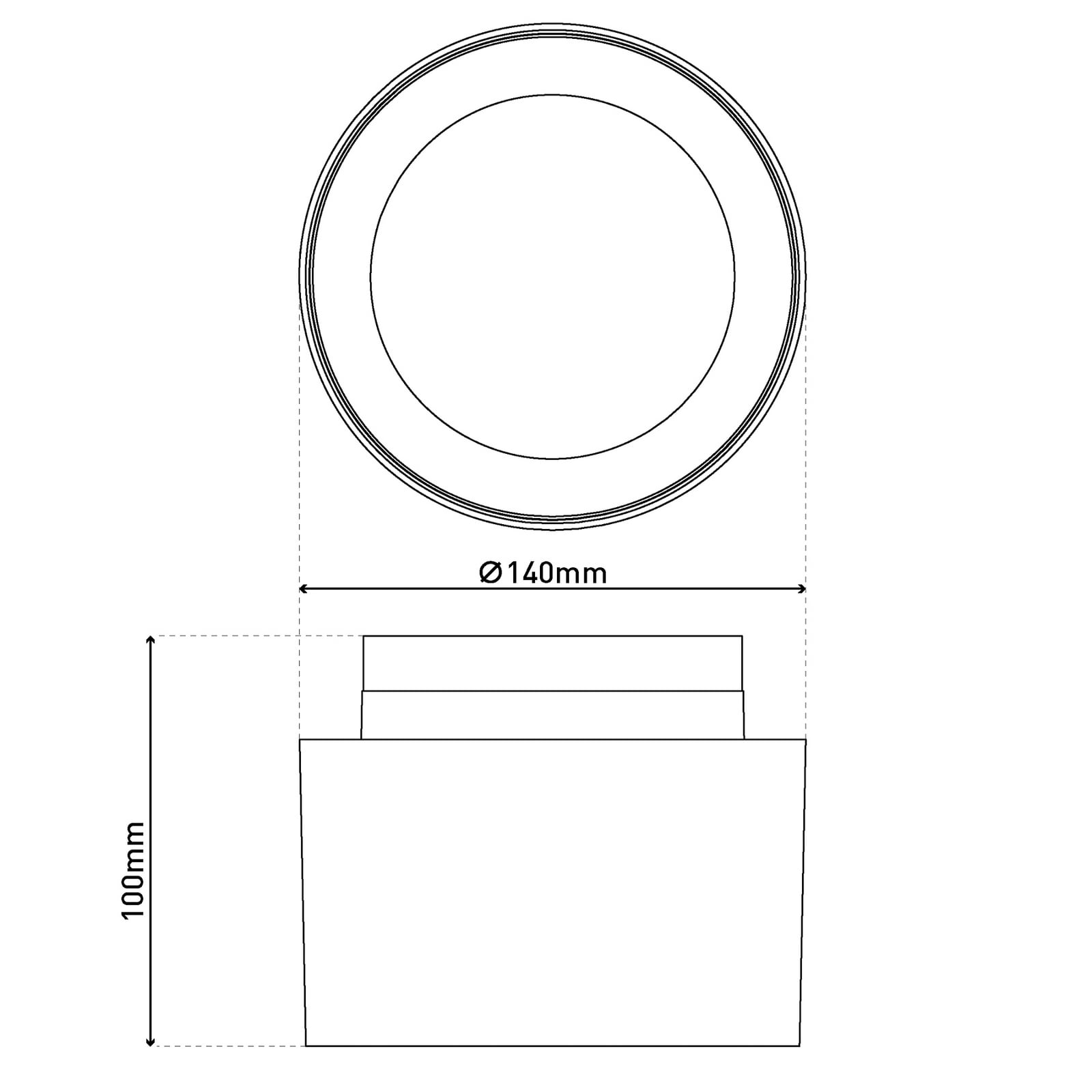 Detaljbilde av LED takspot Trimes svart Ø14 cm CCT step-dim