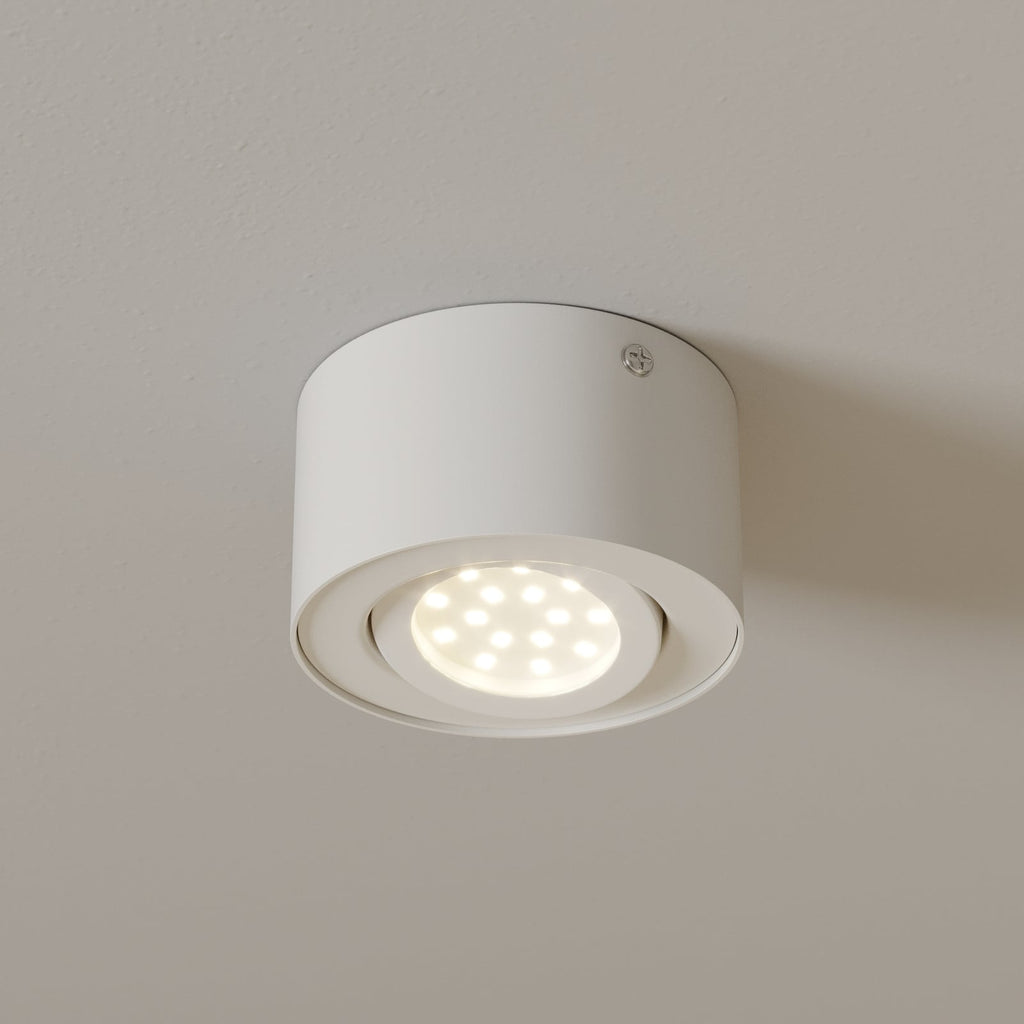 LED takspot Tube hvit svingbar Ø9 cm 5W varmhvit forfra