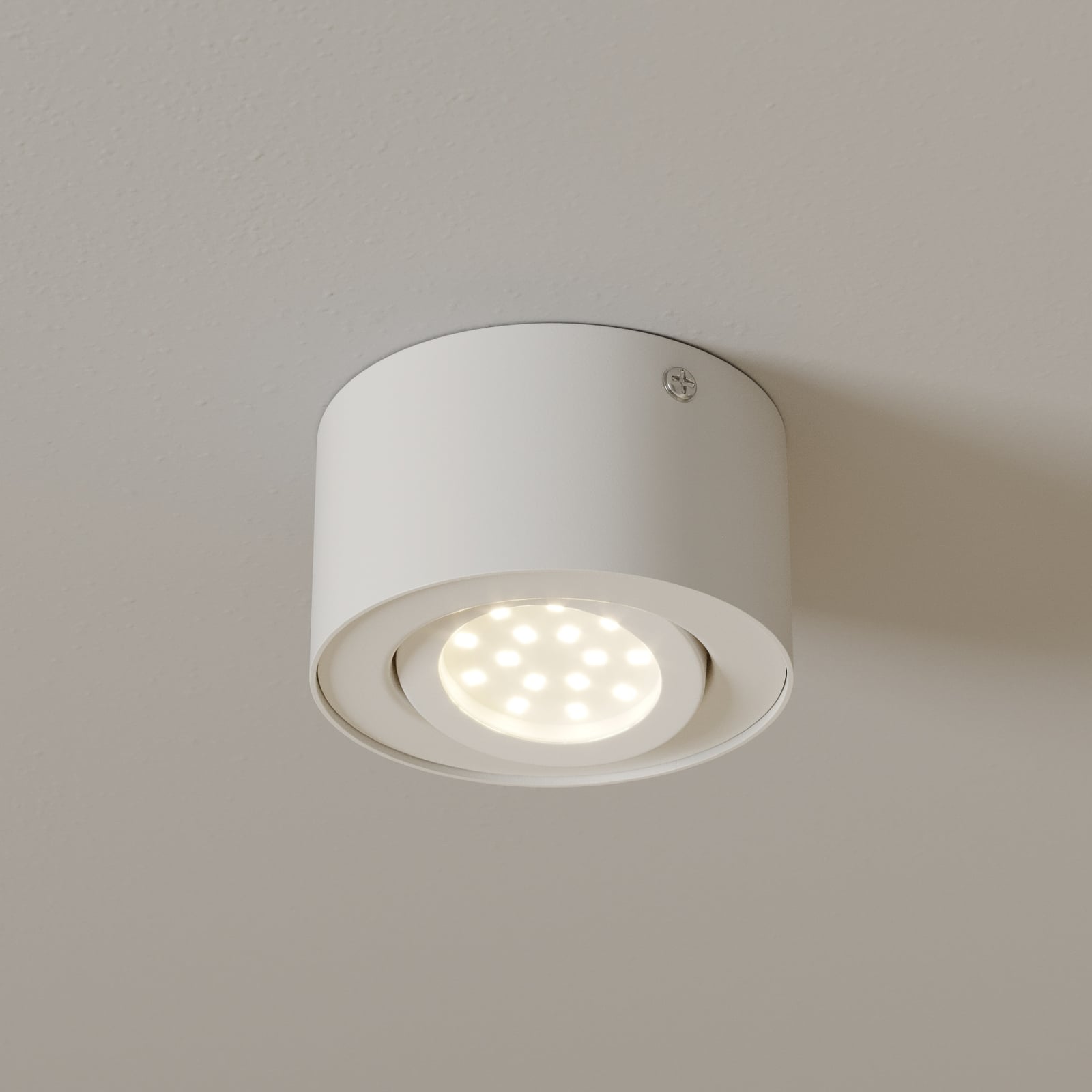 LED takspot Tube hvit svingbar Ø9 cm 5W varmhvit forfra