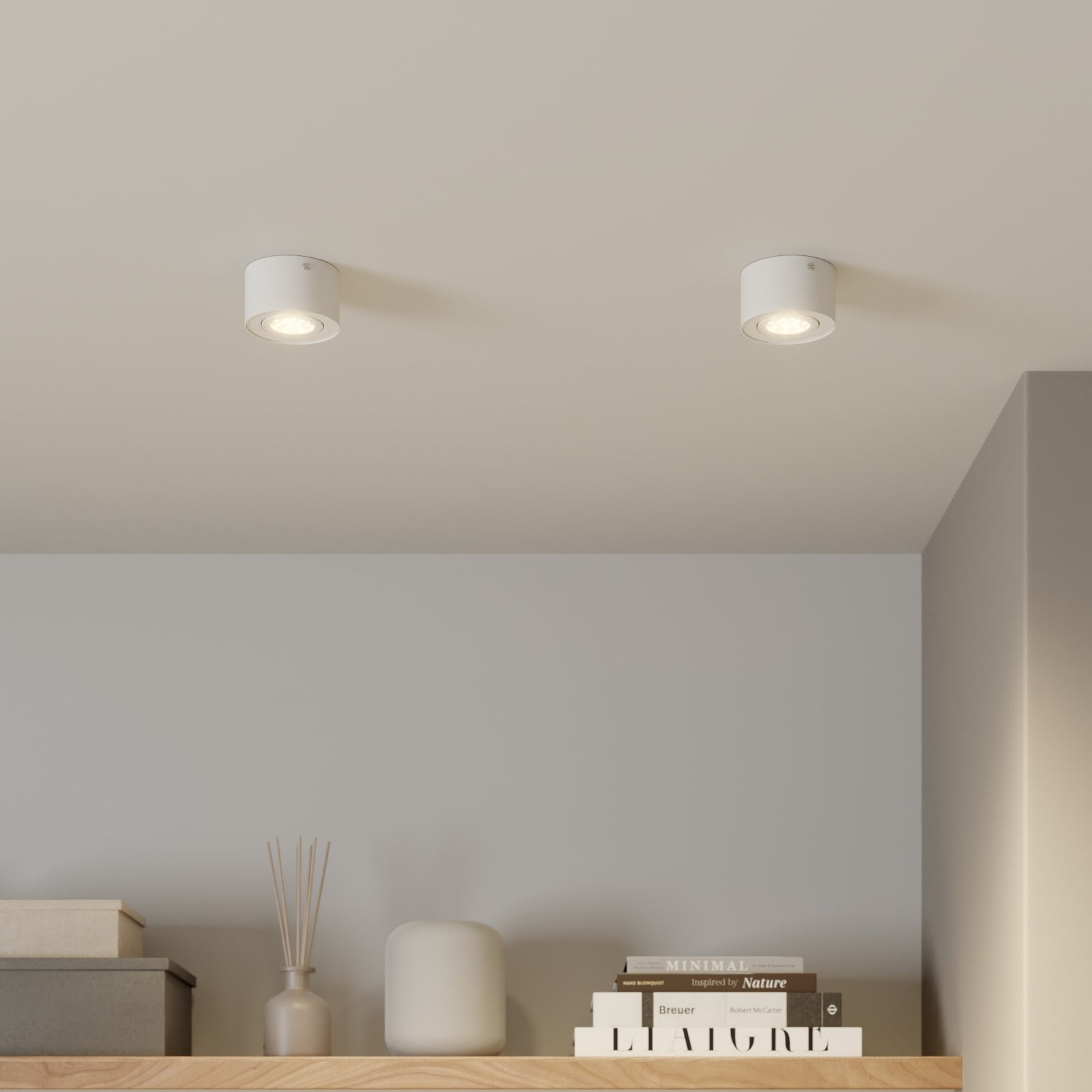 LED takspot Tube hvit svingbar Ø9 cm 5W varmhvit bakside