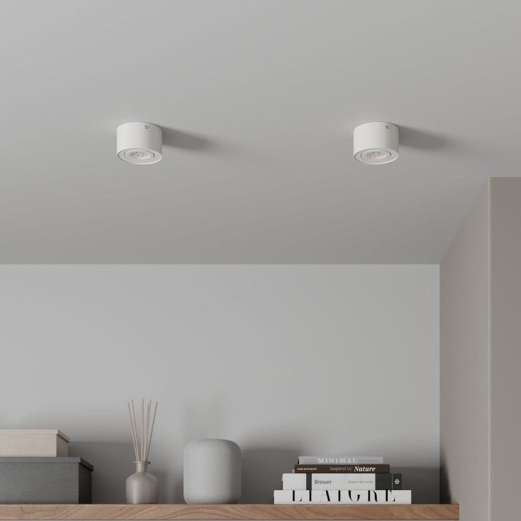 Detalj av LED takspot Tube hvit svingbar Ø9 cm 5W varmhvit