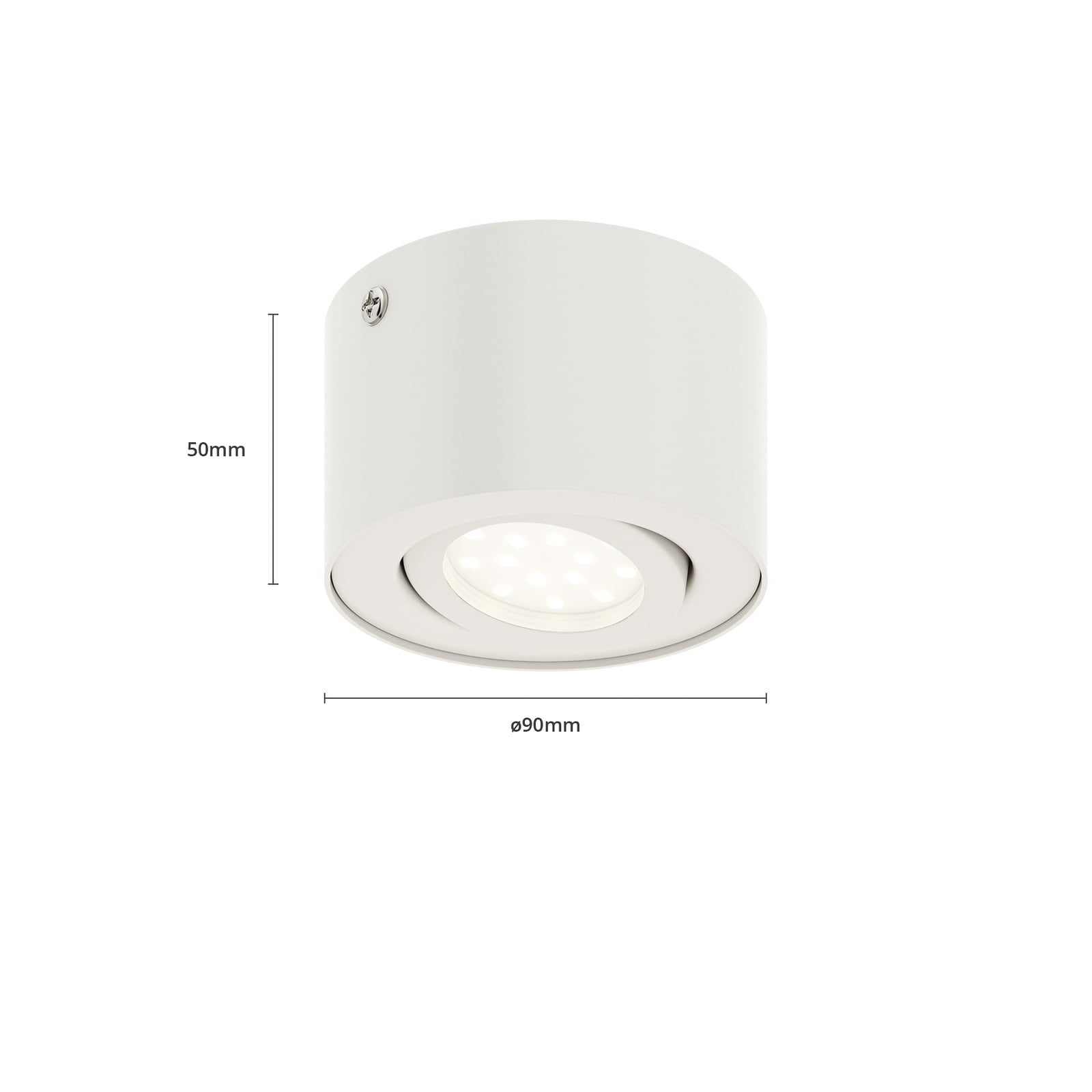 Nærbilde av LED takspot Tube hvit svingbar Ø9 cm 5W varmhvit