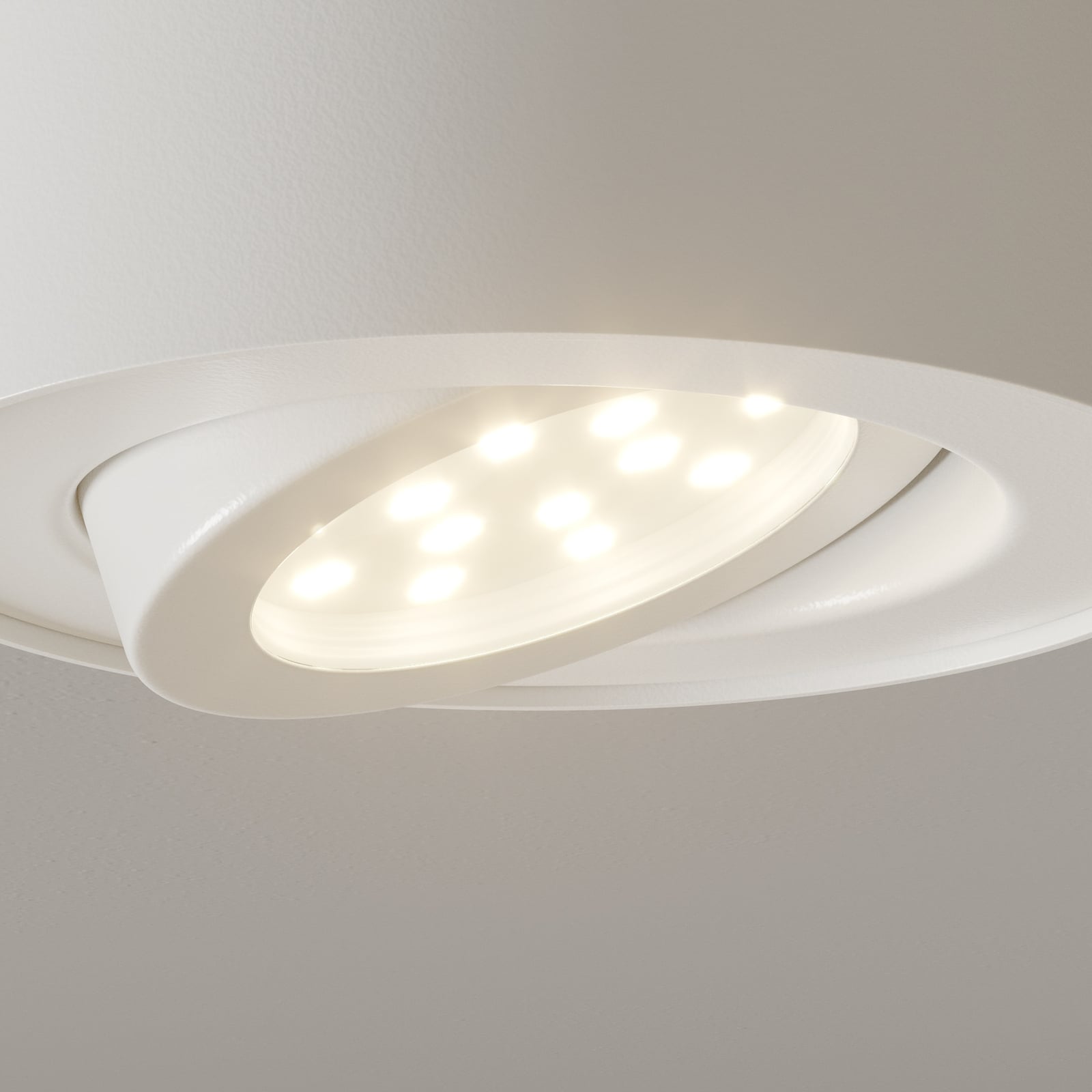 LED takspot Tube hvit svingbar Ø9 cm 5W varmhvit med varmt lys