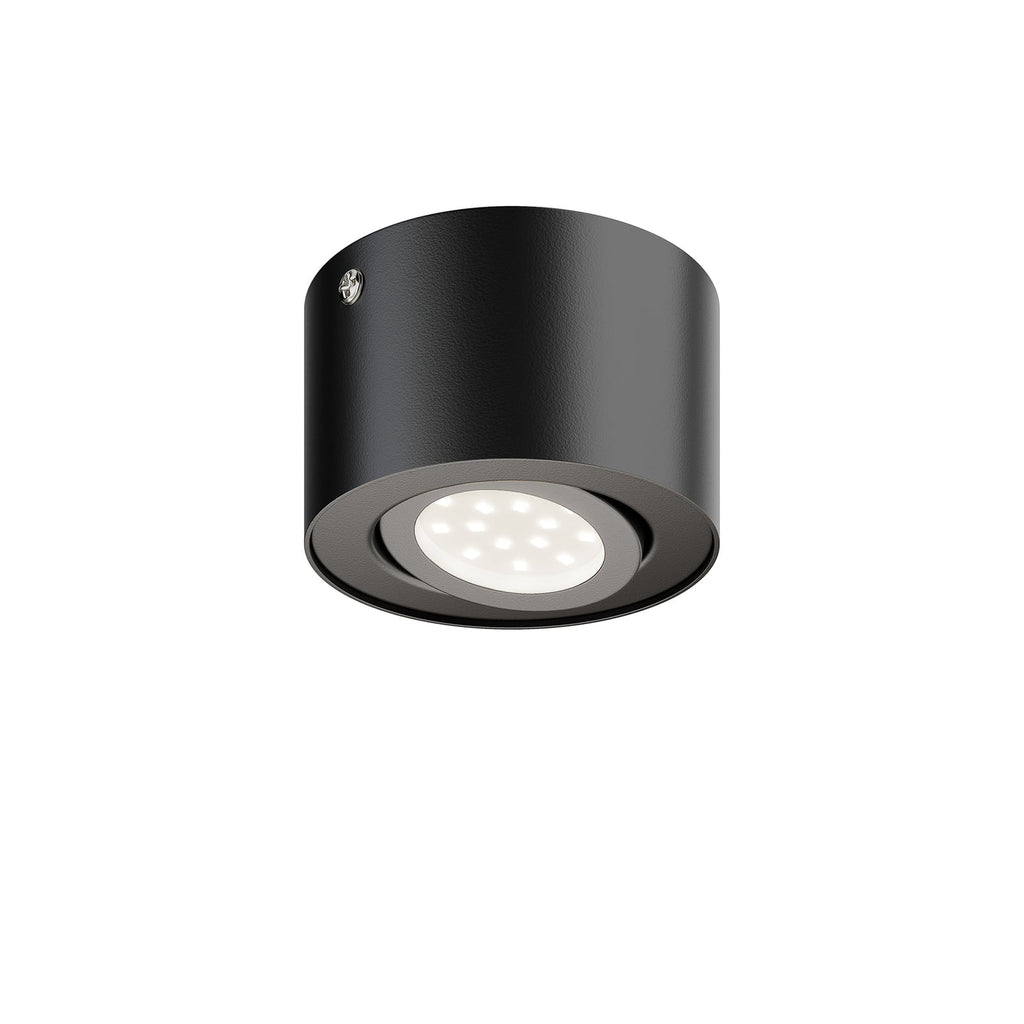 LED takspot Tube svart metall Ø9 cm 5W varmhvit montert i tak