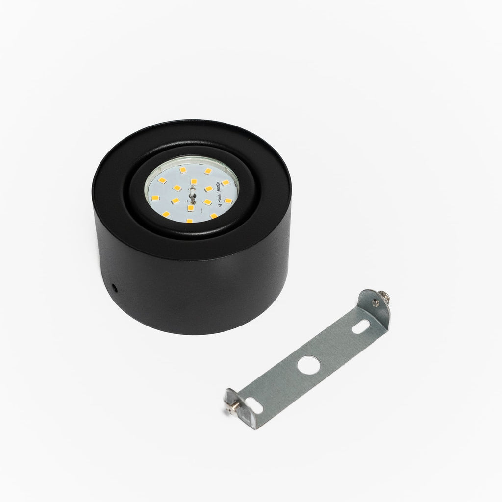 LED takspot Tube svart metall Ø9 cm 5W varmhvit installasjon