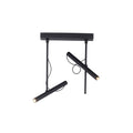 LED takspot Tutua 2-lys dimbar svart 47 cm 12W forfra