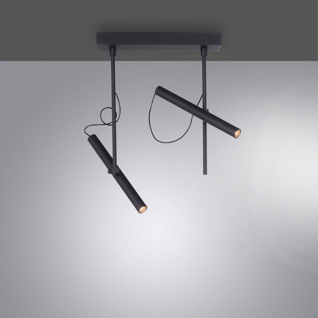 LED takspot Tutua 2-lys dimbar svart 47 cm 12W bakside