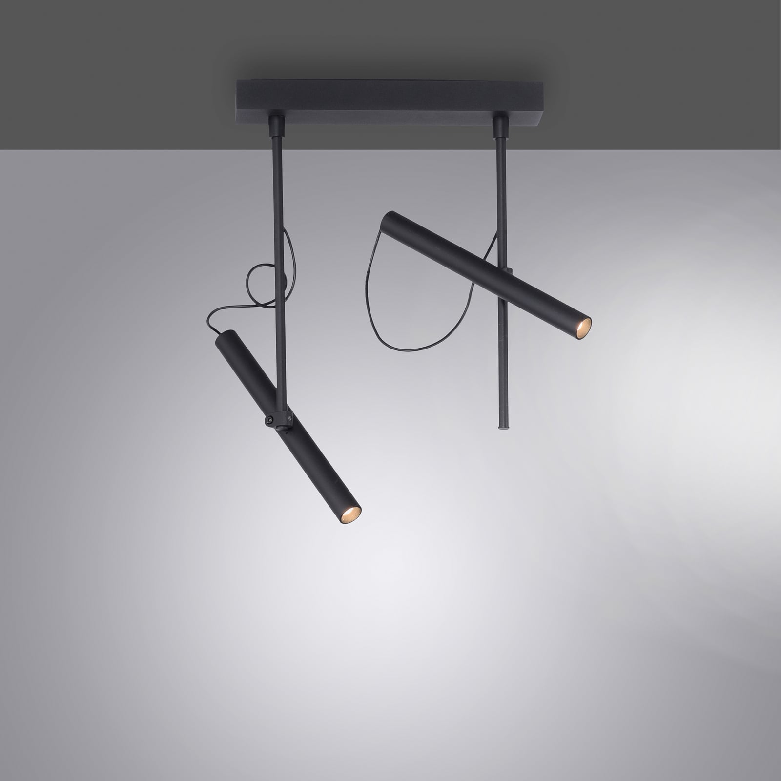LED takspot Tutua 2-lys dimbar svart 47 cm 12W bakside