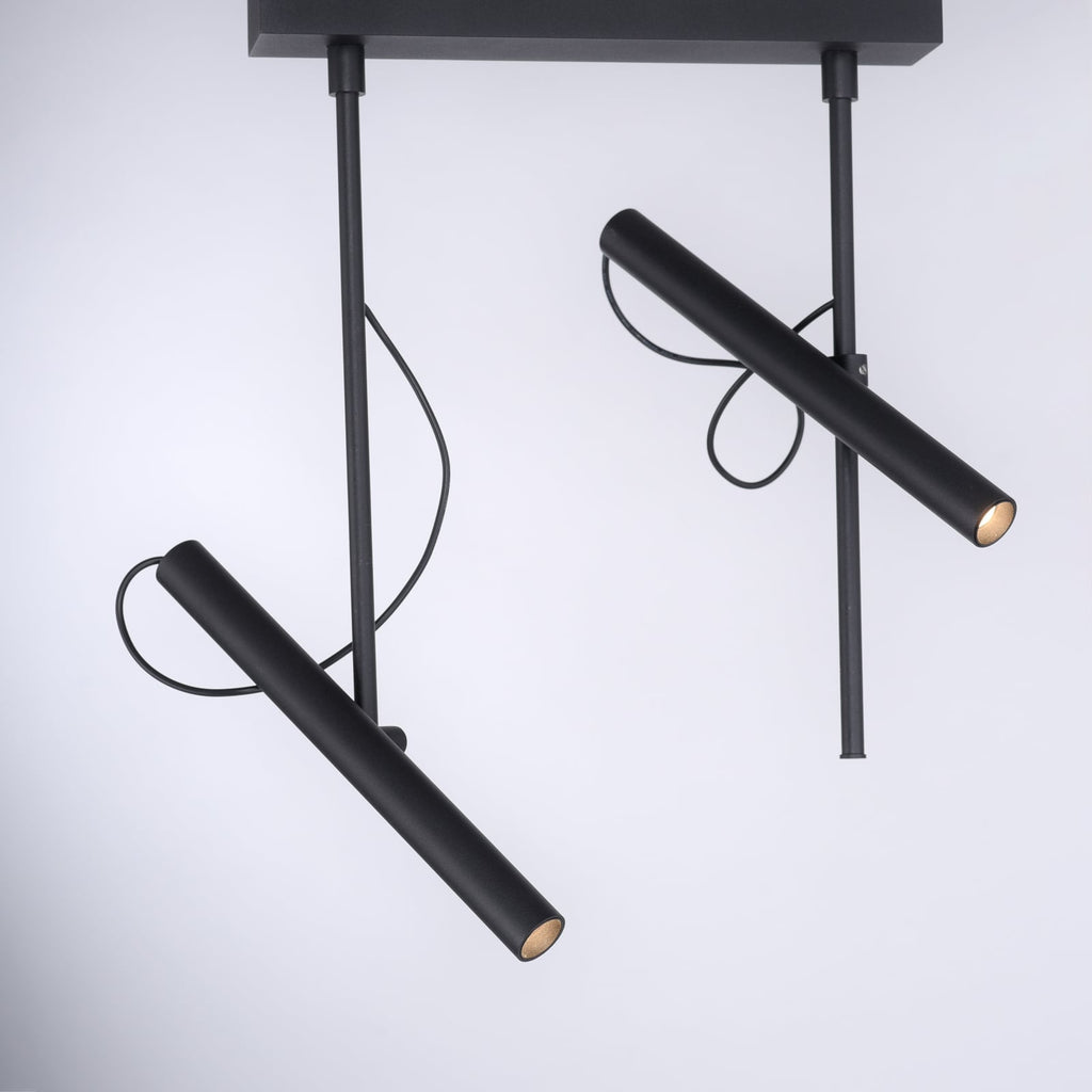 LED takspot Tutua 2-lys dimbar svart 47 cm 12W detalj av spot